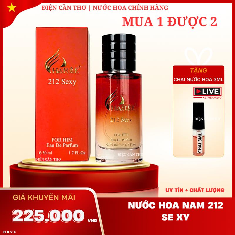  Nước hoa Nam Charme 212 Sexy 50ml Tặng 1 chai 3ml mùi hương nam tính – sành điệu – cuốn hút tự nhiên. Nước hoa charme perfume chính hãng H R V E 