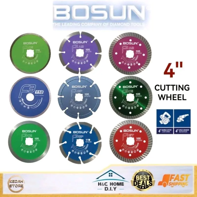 Bosun Cutting Wheel 4" Cutting Disc / Grinding Disc Daimond Wheel 100% Original Diamond Blade Tiles Hardware Tool