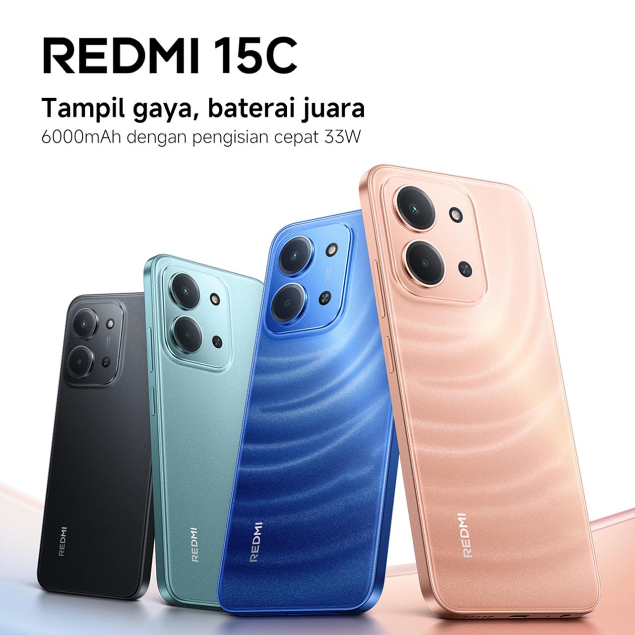 Xiaomi Redmi 15C (6GB/128GB) (8GB/256GB) | Baterai besar 6000mAh dengan pengisian cepat 33W | Desain ramping dan elegan | Layar Imersif 6.9" 120Hz | 50 MP kamera ganda AI [Offical Store]