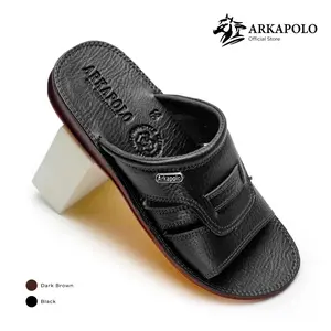 ARKAPOLO Sandal Pria Kulit Sintetis Rado06 Sol Karet Anti Licin Nyaman Tahan Lama Model Terbaru Size 39-43