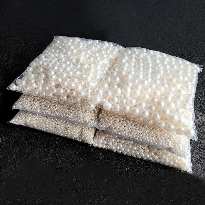  Hạt Ngọc Trai Nhân Tạo St. kunkka 100-400 chiếc 3mm 4mm 6mm 8mm 10mm Hình Tròn Hạt Đệm Rời Hạt Charm Để Tự Làm Vòng Tay Và Vòng Cổ Làm Đồ Trang Sức 