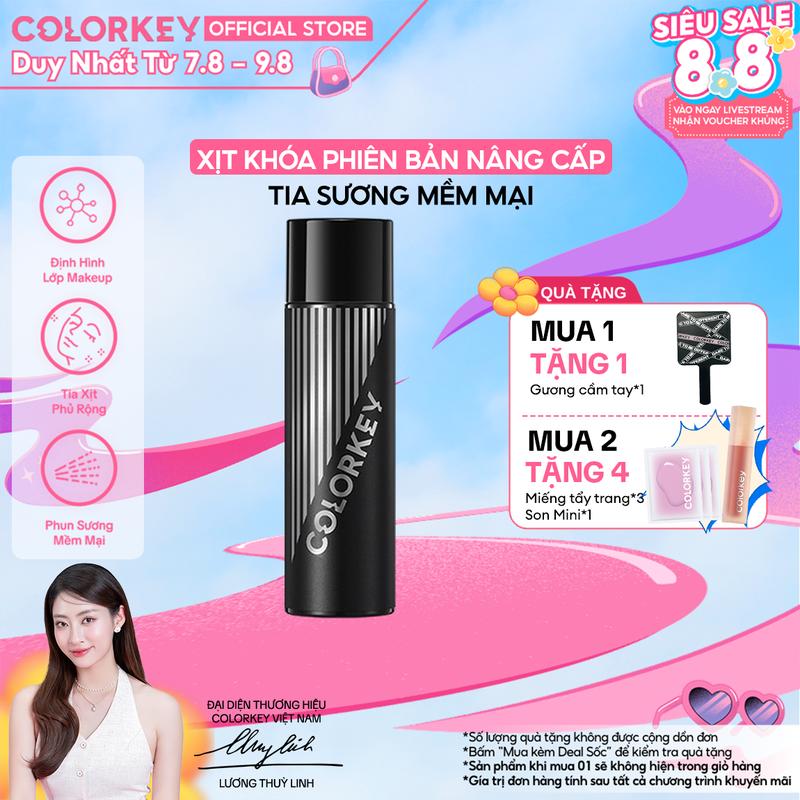 [MUA 1 NHẬN 1] Xịt Khóa Nền COLORKEY PHIÊN BẢN NÂNG CẤP Tia Sương Mềm Mại Giúp Khóa Chặt Lớp Trang Điểm 100ml/chai - TẶNG 1 Gương Cầm Tay