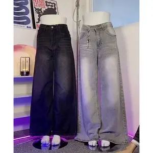 {UNISEX}Celana Baggyjeans Loose Highwaist Terbaru 2025 Skena Abiez Celana Gombrong Cewek Cowek Cople Warna Abu Retro Hitam Retro