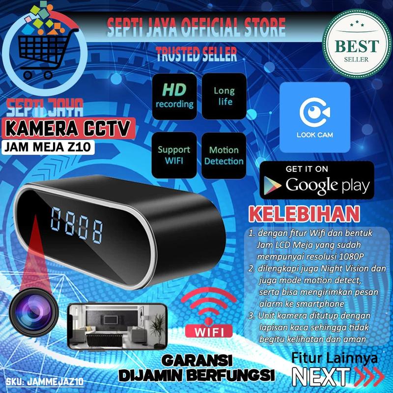 Z10 Kamera CCTV Mini Wifi IP Camera Jam Meja Desk Clock FULL - Shop ...