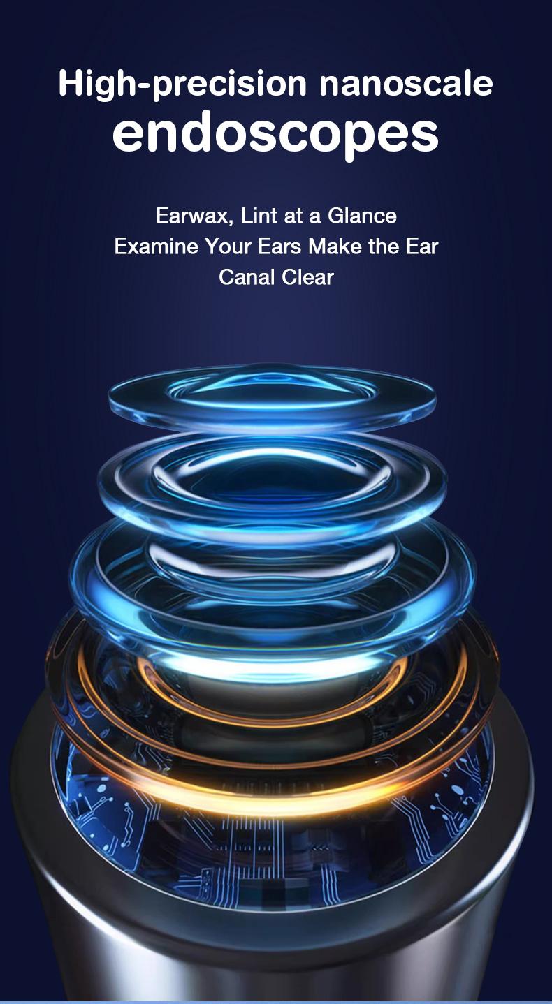 Dr.isla Pembersih Telinga Korek Kuping Kamera 1300W Piksel Dilengkapi dengan fungsi desinfeksi UV Basis pengisian daya smart Visual Ear Stick LED HD EndoscopeWIFI waterproof earpick bayi Endoscope P9 Removal Cleaning