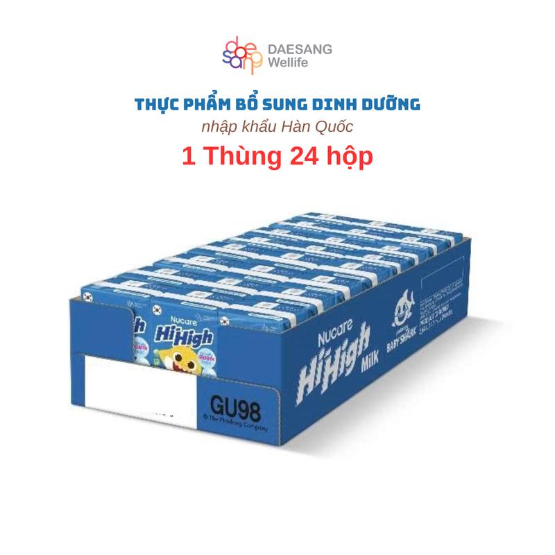 Thùng 24 hộp NUCARE HI-HIGH Thực phẩm bổ sung dinh dưỡng hộp 110ml 2 vị sữa và chocolate nhập khẩu Hàn Quốc
