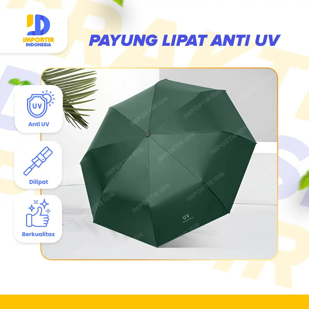 IMPORTIR - Payung Lipat Otomatis Anti UV Tersedia 7 Varian Warna