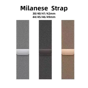Milanese Stainless Steel Loop Strap Jam Tangan Pintar / Smart Watch bahan Elastis Nylon model sporty ukuran 44mm 45mm 49mm