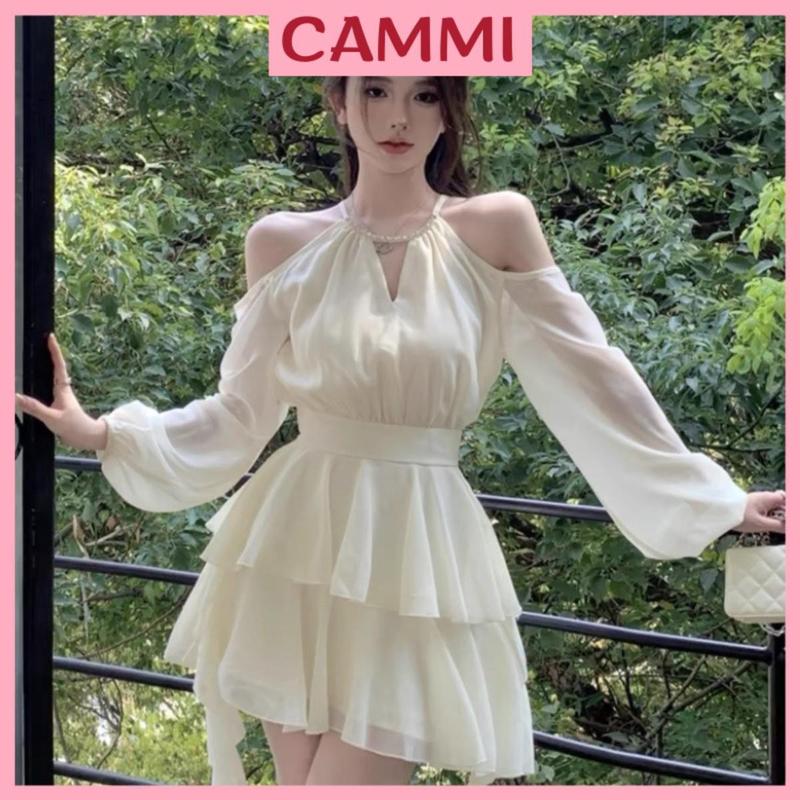 Váy Đầm Hở Vai Dáng Yếm 2 Tầng Ngắn Xoè Chất Voan Tơ Kiểu Dáng Tiểu Thư HV182