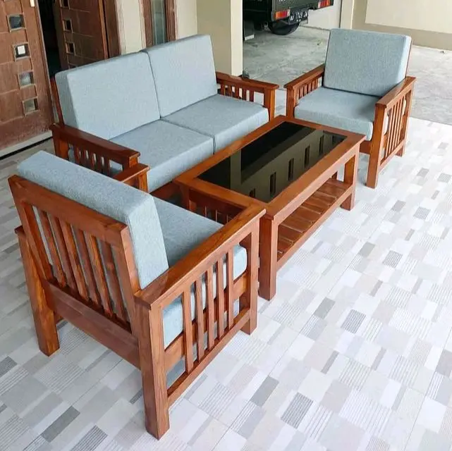 kursi sofa kayu jati perhutani 4