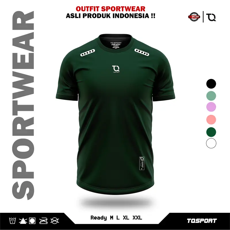 TQ Jersey BASIC Baju Running Kaos Olahraga Lari Pria Wanita Atasan Runing Bahan Dryfit Menyerap Keringat 0