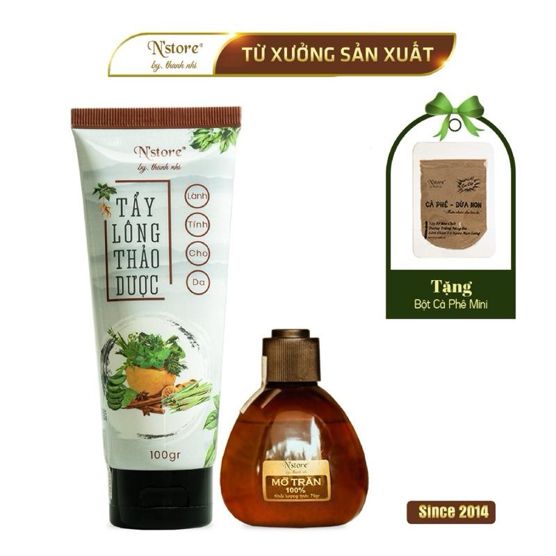  BỘ ĐÔI TRIỆT LÔNG Kem Tẩy Lông Thảo Dược & Mỡ Trăn Nguyên Chất N'store 