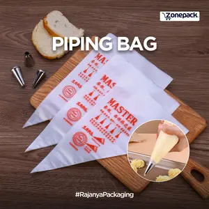 [ISI 100 PCS] Plastik Segitiga Piping Papping Bag | Plastik Segitiga Tebal Buat Dekorasi Kue Cake Whipcream | Plastik Contong Penghias Kue | Plastik Buttercream Kue