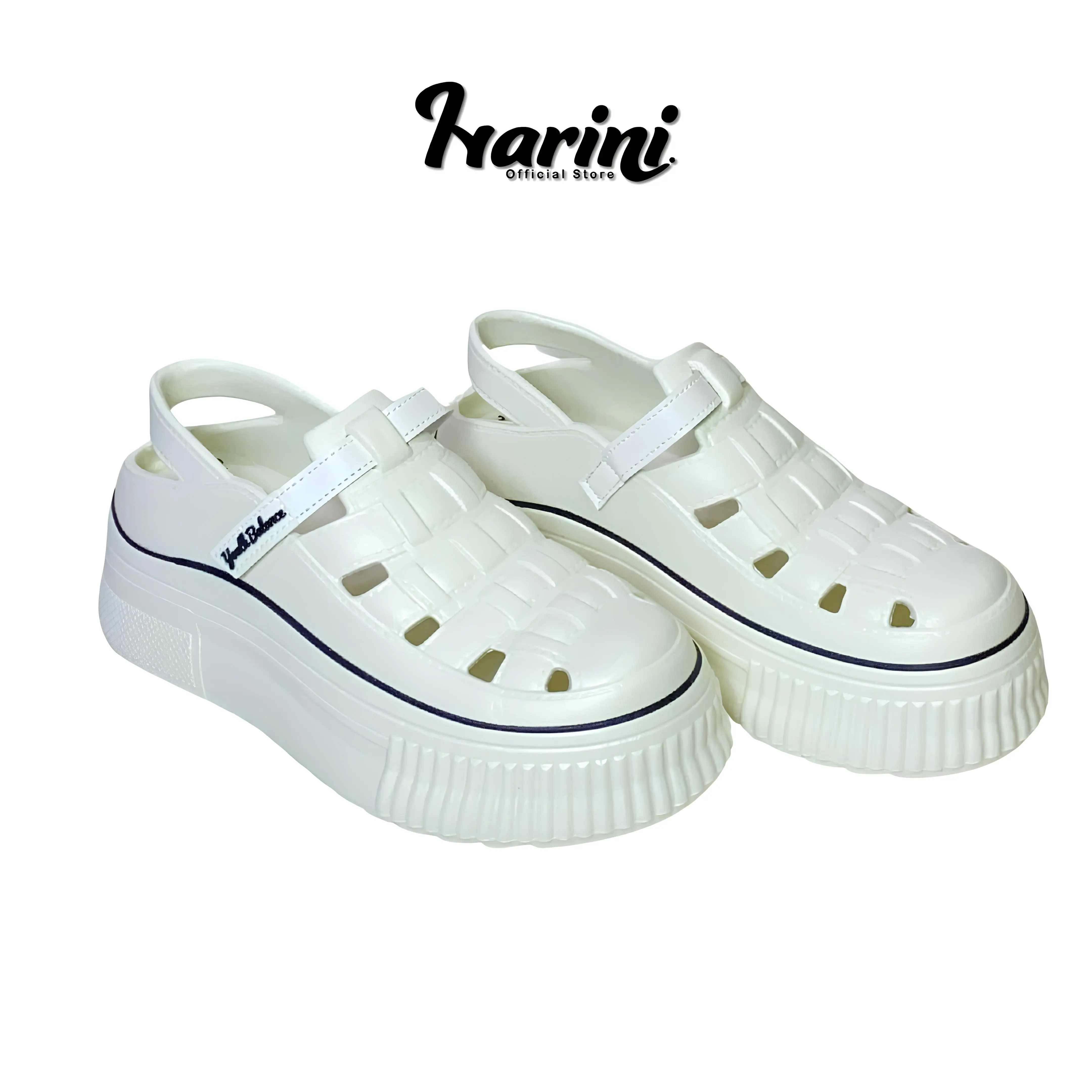 Sepatu Spon Eva Rubber Slop Wanita Karet Jelly Import Balance Empuk Ringan Tinggi 7 cm 9020-X2