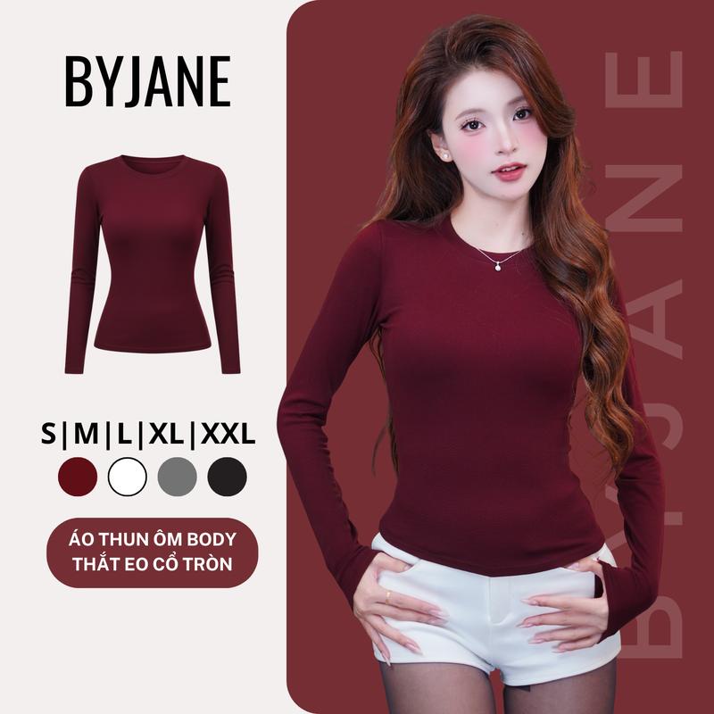    MÀU MỚI   Áo thun cổ tròn dài tay chất co dãn mềm mịn BYJANE -888 