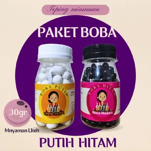 PAKET ISI 2 HITAM PUTIH TOPPING MINUMAN BOBA KEMASAN BOTOL