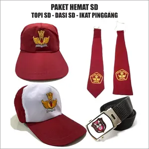 Paket Hemat 1Paket,Topi SD Dasi SD Ikat Pinggang SD