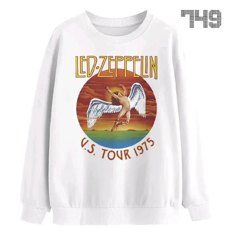 Sweater Crewneck Band LEDZEPELIN SERIES Crewneck Premium Pria Wanita Unisex Motif Sablon High Keren 2