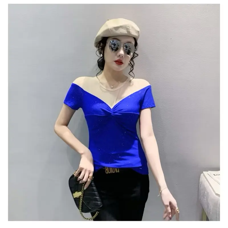 BA 14 Blouse Korean diamond bling bling shoulder