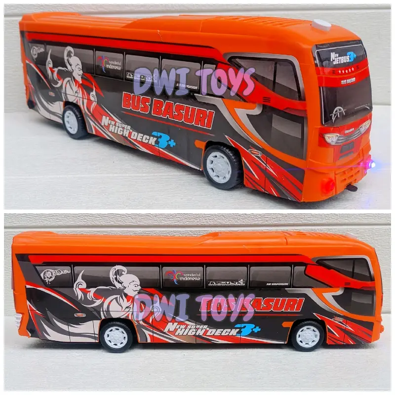 Mainan Mobil Bus Basuri Telolet Lampu Dan Musik Mainan Viral Bus Telolet 0