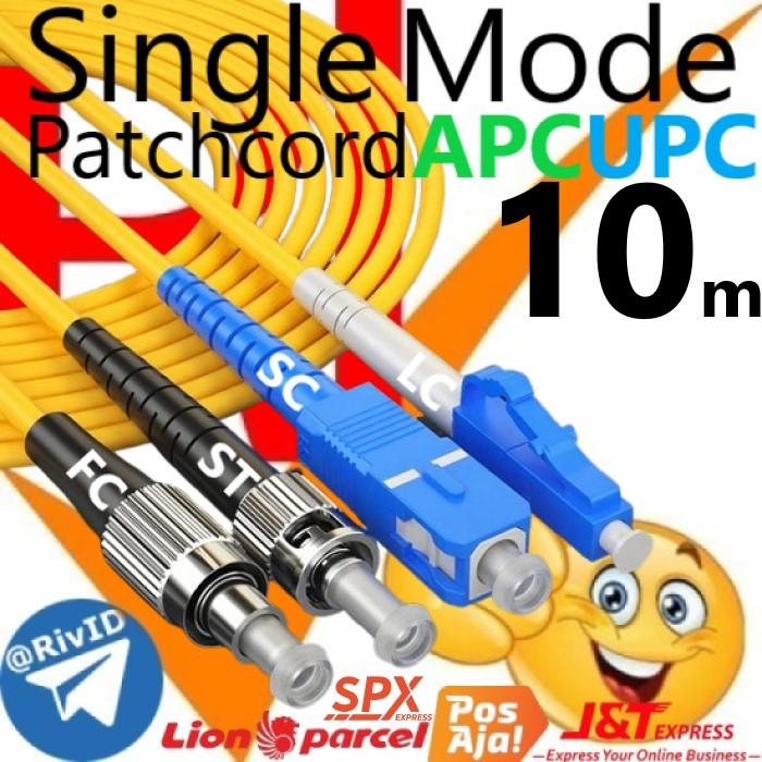 Jual Patchcord 10m FC LC SC ST APC UPC Patch Cord Fiber Optic Single ...