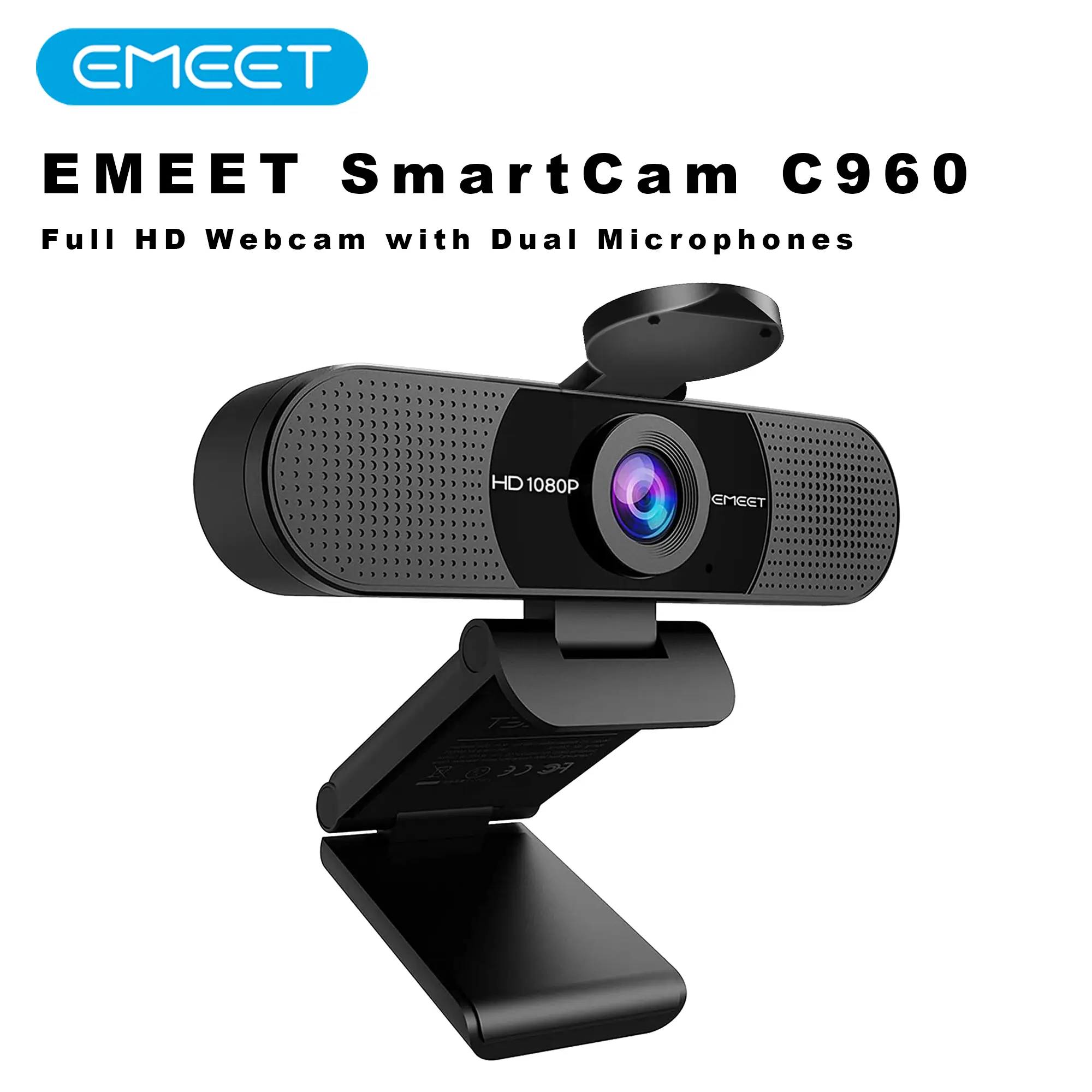 EMEET C960AF 1080P Streaming Web Camera with Auto Focus, Dual Microphone, Plug and Play USB Wb Cam for Online Calling/Conferencing, Zoom/Teams/Facetime/YouTube, Laptop/PC