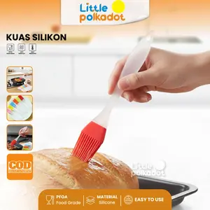 【Littlepolkadot】Kitchenware Kuas Silikon dengan Kepala Sikat Minyak Terpisah untuk Penyedap saat Berkemah dan Kuas Sapuan Makanan, Peralatan Barbekyu dan Peralatan Pemanggang Makanan Berkualitas Makanan