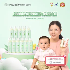 Habbie Aromatic Minyak Telon Tea Series 100ml - Minyak Telon Wangi Tahan Lama/Wanginya Beda/Gantinya Parfum Bayi - Halal BPOM Aman Untuk Kulit Sensitif Anak-Anak Mengandung Flower Lavender Putih White