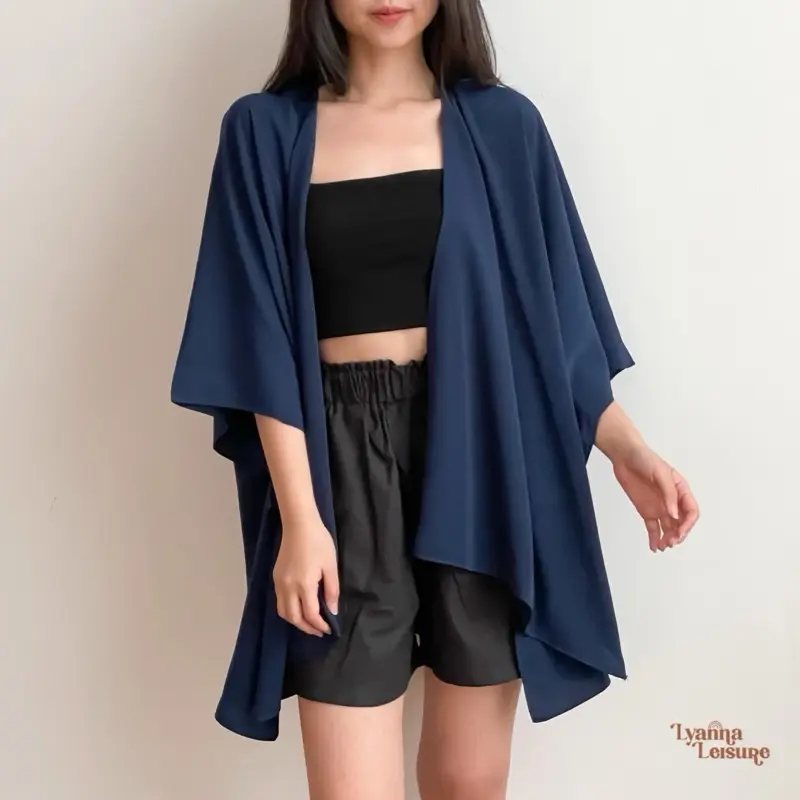 LYANNA - SORA Outer / Outer Wanita Oversize Batwing Cardigan Polos Jumbo Size 1