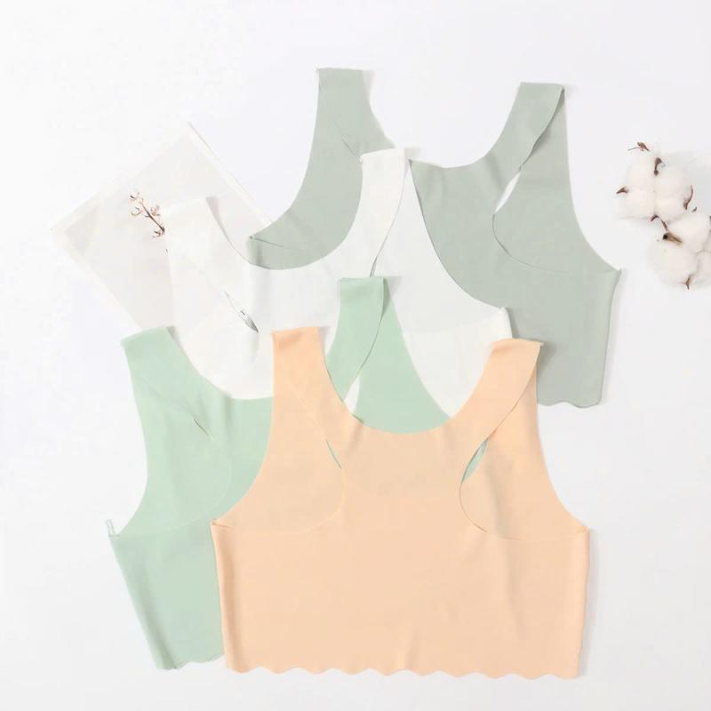Combo 3 Áo Lá Su Cho Bé Gái Tuổi Dậy Thì 2 Dây Bảng To Không Viền Chống Cộm, Áo Lót Mềm Thoáng Khí Năng Động Thoải Mái Bellar Bra B667 1