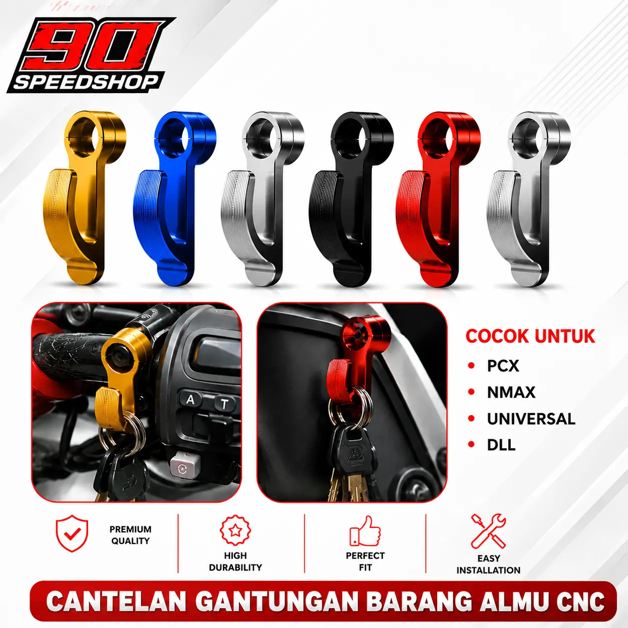 CANTELAN GANTUNGAN BARANG PCX NMAX XMAX TECHMAX BEBEK MATIC UNIVERSAL FULL CNC Kualitas Premium & Tahan Lama