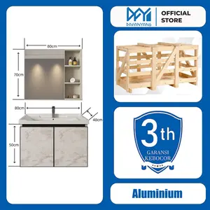 [BARU] Wastafel Meja Set 800mm Dengan Storage Laci Kamar Mandi Modern Minimalis Rak Kabinet | Wastafel Keramik Kamar Mandi