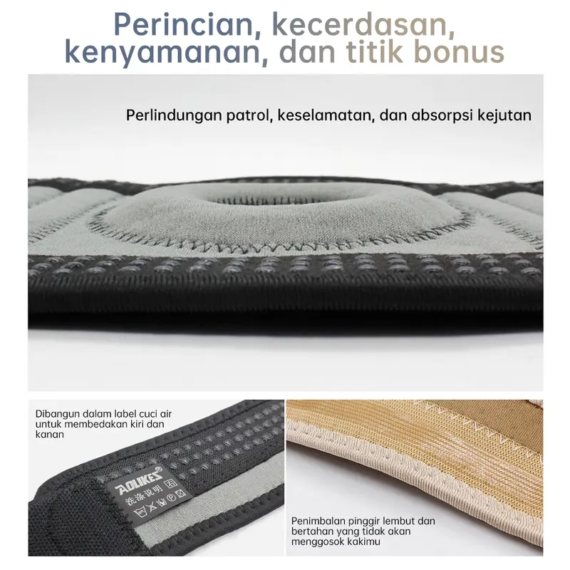 Dekorasi Lutut Kaki Terapi AOLIKES PREMIUM Sport - Pelindung Lutut dengan Kompresi dan Dukungan yang Dapat Disesuaikan untuk Pria dan Wanita - Outdoor 8