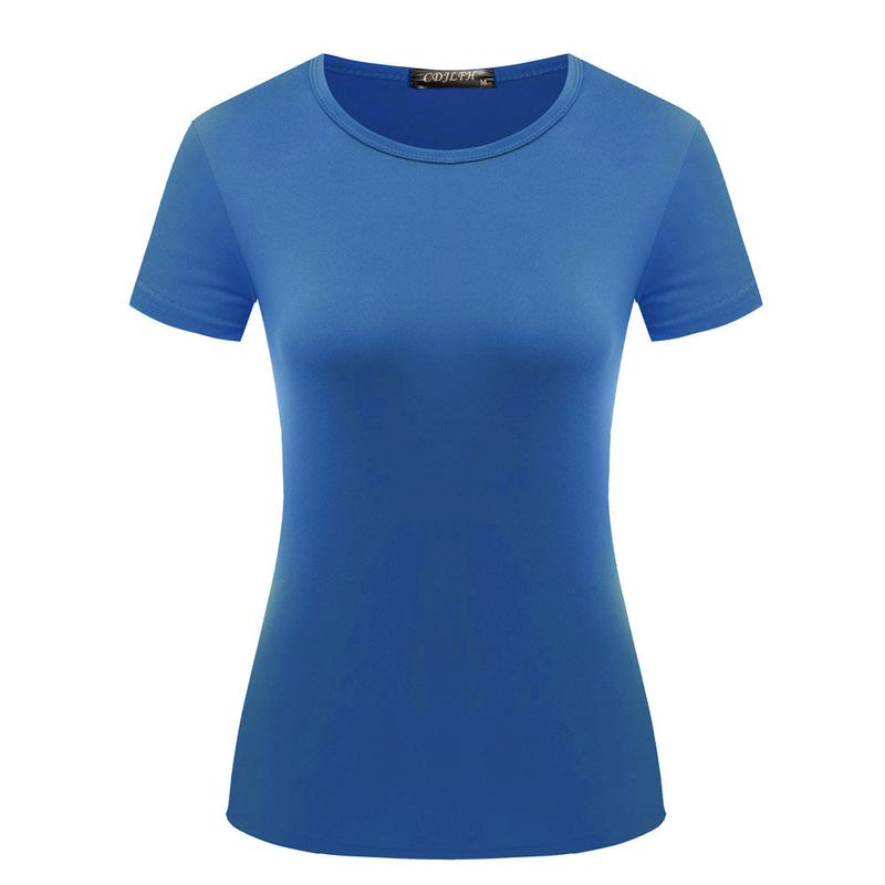 Product Introduction of Women Short Sleeves T-shirt Bottoming Shirt Round Neck Shirt Black White Solid Color Top Homewear T-shirt 7