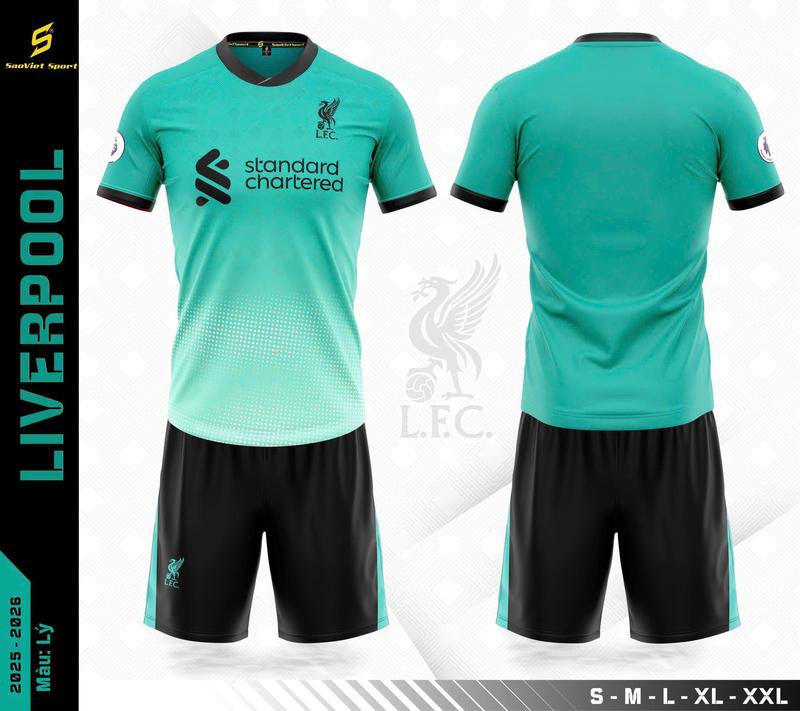 [Có in Tên-Số] 2026 Liverpool Xanh Euro Bộ Đồ Thể Thao Lai Vơ Bun . [Tặng Kèm MIỄN PHÍ VỚ Dệt Kim Cao Cấp Khi Mua Từ 3 Bộ Có in] Vải Thun Lạnh SAO VIỆT - Áo Trắng/Quần Trắng 2025 - NOBI SPORT - Áo Bóng Đá/Đồ Đá Banh - Nam Nữ Unisex - Thoáng Mát  TOP 2025
