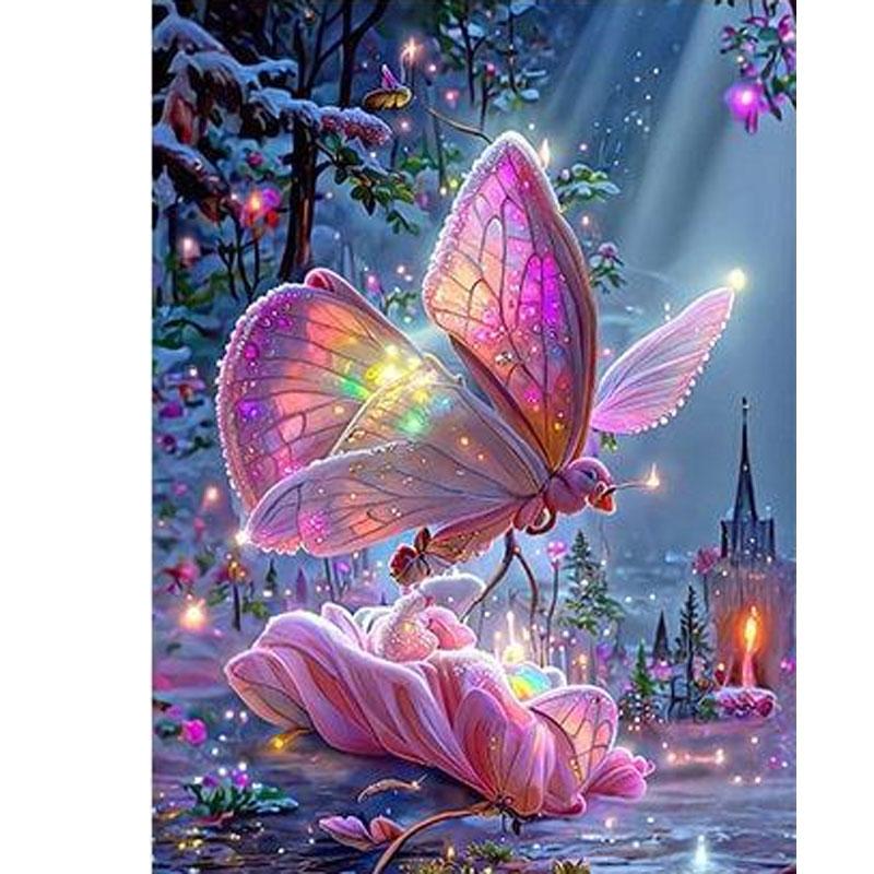 Product Introduction of [Princess Collections] Diamond Painting Lukisan berlian penuh untuk ruang tamu, hiasan bilik tidur, rama-rama impian, cat gantung bata, 5diy, baru 1