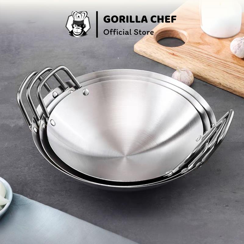 Combo 3 chảo inox không lớp chống dính 22-24-26cm Gorilla Chef không dùng được…