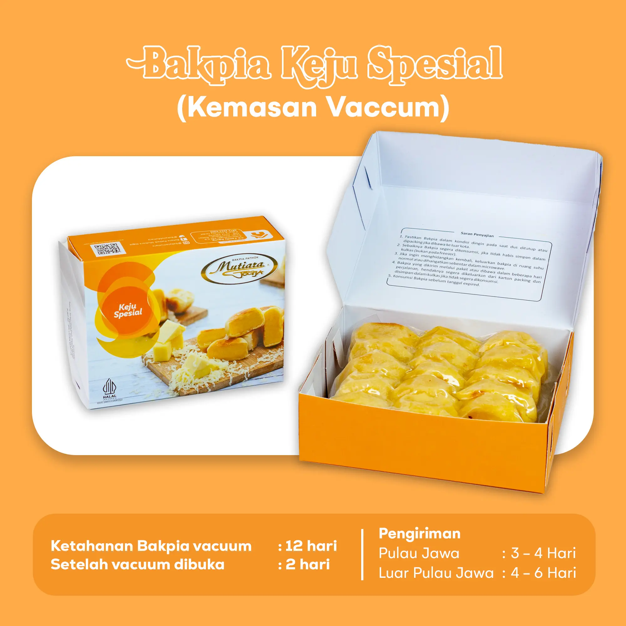 [PO VAKUM] - Bakpia Pathok Mutiara Jogja kemasan vakum - Cemilan & Roti Pastri