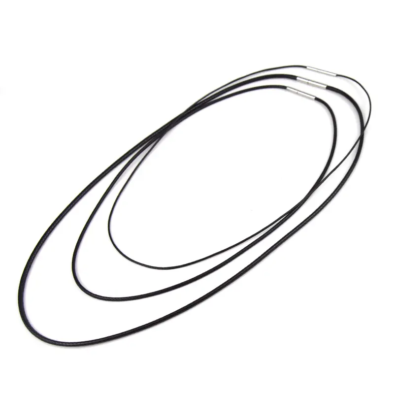 Pendant Lanyard Pendant string necklace wax rope necklace hanging Pendant rope waterproof solid rice buckle men's and women's black clavicle chain