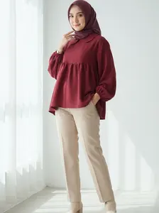 By Qiss Fashion Yura Blouse Crincle Airflow Premium - Atasan Wanita Ala Style Korea Simple Anggun & Nyaman