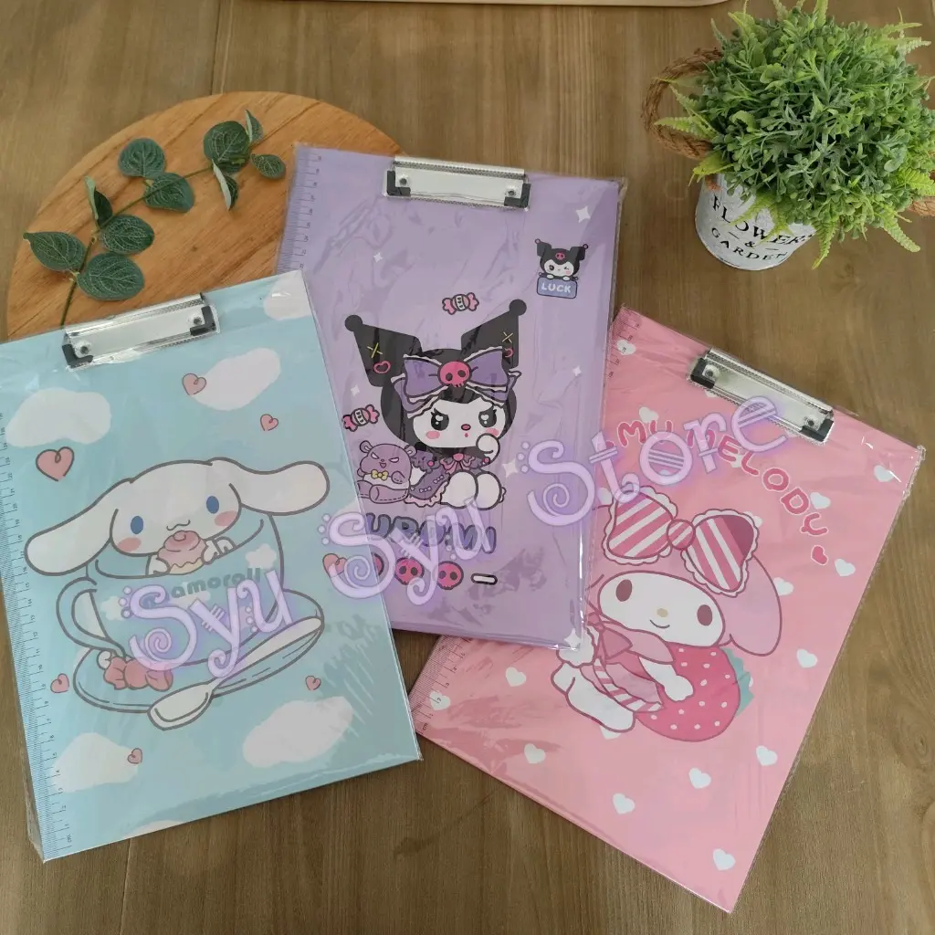 Papan Jalan Alas Ujian Clipboard My Melody Kuromi Cinnamoroll