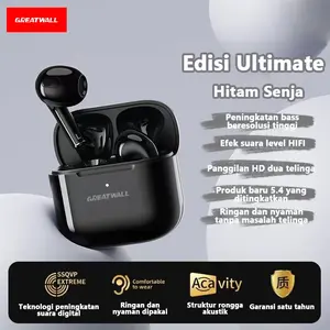 Greatwall Bluetooth Earphone Mini Nirkabel Bluetooth 5.3 TWS Earphone Sentuh Olahraga Earphone dengan Mikrofon Untuk Android iPhone