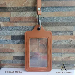 Lanyard Mika Transparan Id Card Holder Bolak Balik ID Card Name Tag Mika 2 Sisi ID Card Kulit 2 Sisi