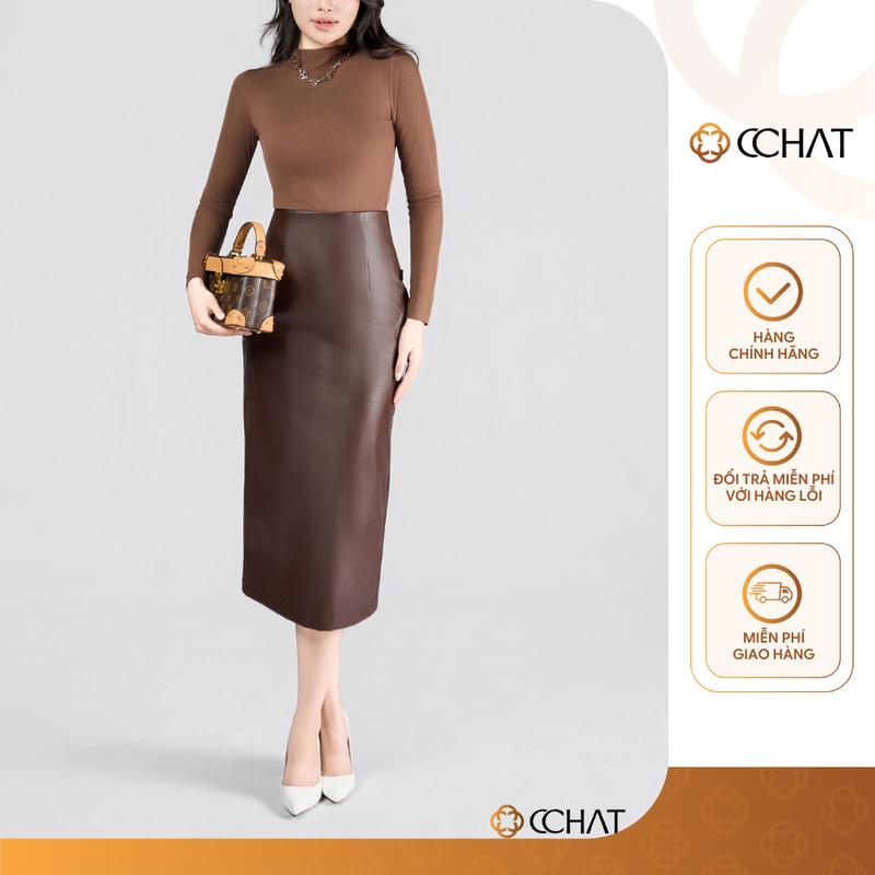   TREND25  Chân Váy Da Nữ CCHAT Wander Dáng Ôm 25CDA2003ST 
