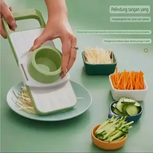 STAINLESS PEGETABLECUTTER PARUTAN SAYUR DAN BUAH 5 IN 1 STELL MULTIFUNGSI/FEGETABLE CUTTER STAINLESS set