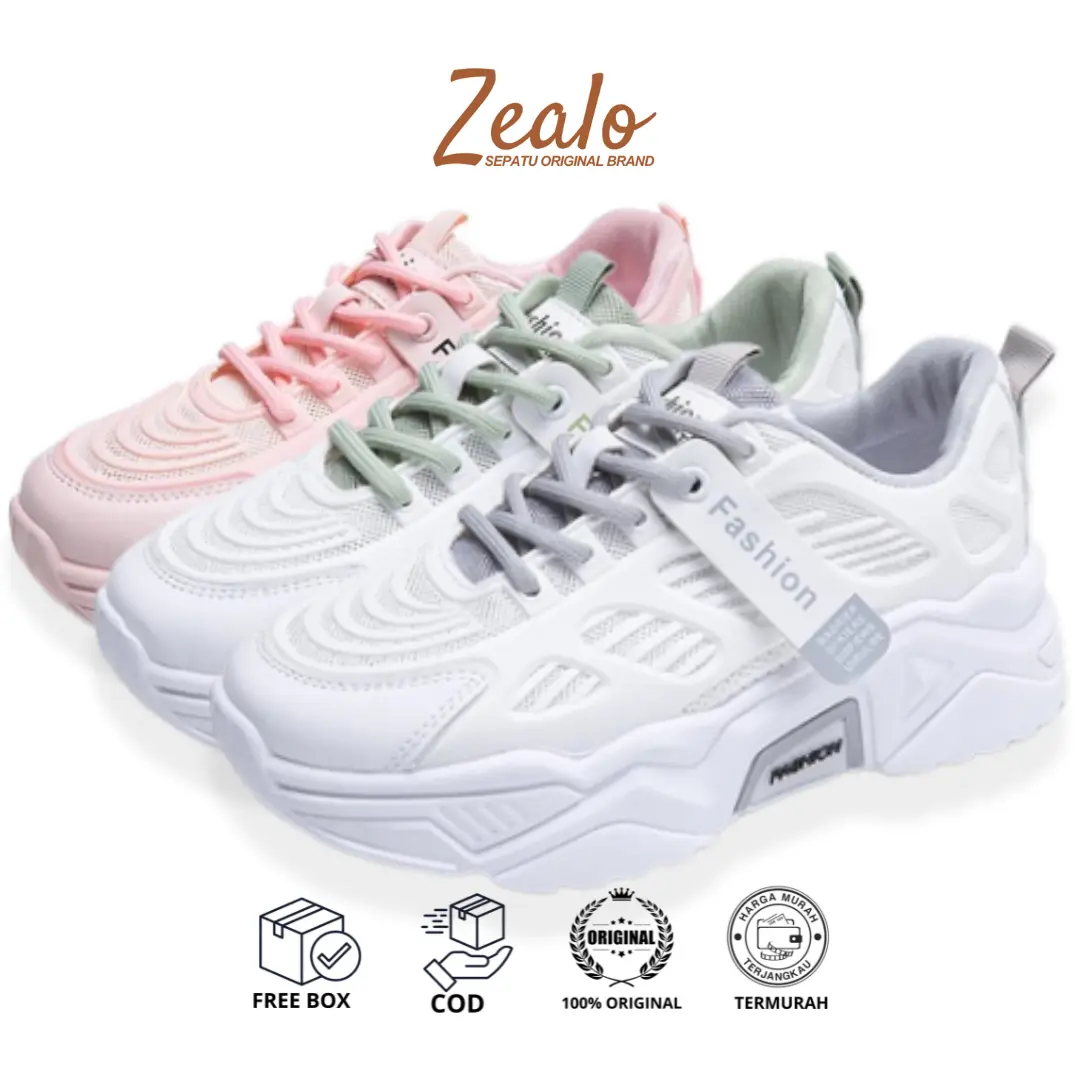 Zealo.Shoes 103 Sepatu Sneakers Wanita Fashion Kasual karet Sport Shoes Casual Cewek Olahraga
