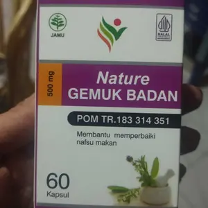 ORIGINAL !!! Nature Gemuk Badan Isi 60 Kapsul - Membantu Menggemukan Badan Original Bpom