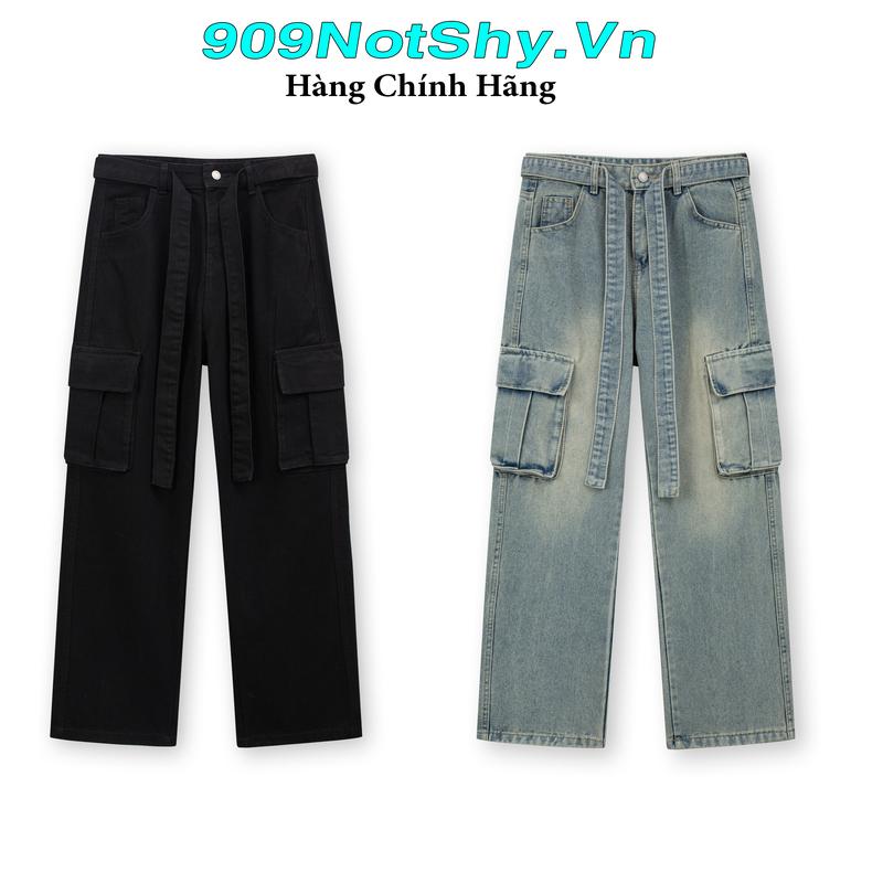  Quần Jean CargoPant Túi Hộp Form Suông Ống Rộng Phủ Giày Chính Hãng 909NotShyVN 