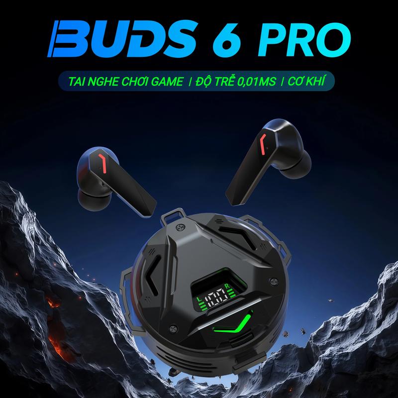  BUDS 6 PRO Chơi Game Tai Nghe Thiết kế phong cách mecha Hiệu ứng ánh sáng siêu ấn tượng Âm thanh nổi cấp độ HiFi Mic tích hợp chống nước IPX5 Giảm tiếng ồn ENC Điều khiển cảm ứng Với iPhone và Android 