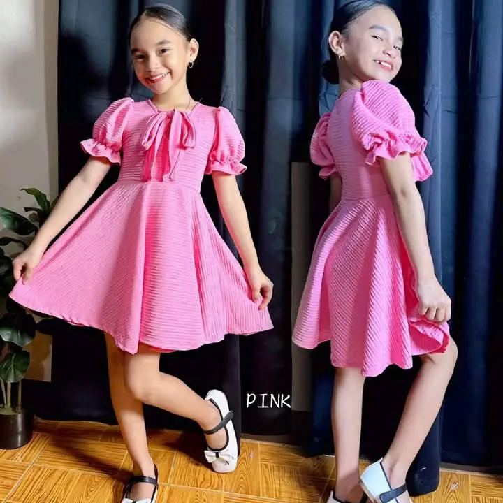 Athena new Dress for kids can fit 5-7 y/o batk crepe fabric